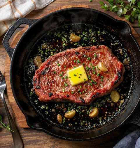 Entrecote bakken