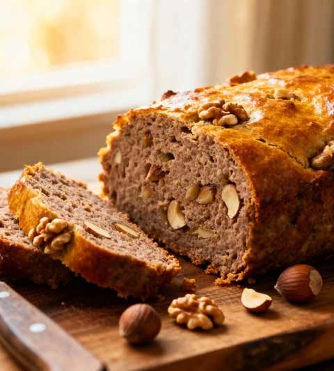 Gehaktbrood met noten